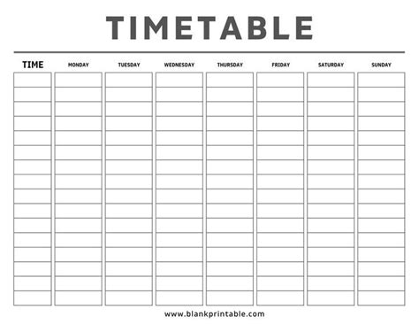 Timetable dates .